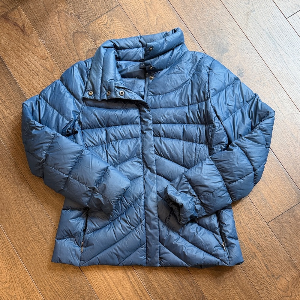Lands End Puffer Jacket Women’s Size (6-8) Blue C5-077